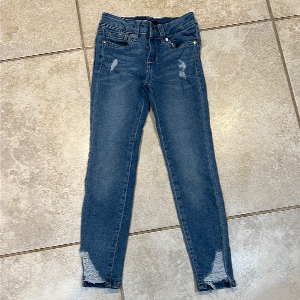 Joe’s Jeans Girls Destroyed Skinny Ankle Crop Jeans 8